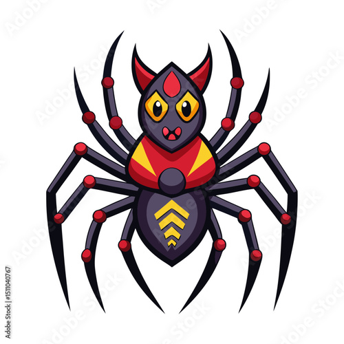 Spider illustration vector with white background
