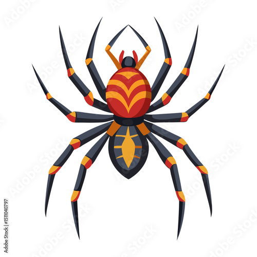 Spider illustration vector with white background
