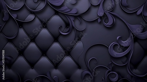 Dark, luxurious, tufted upholstery design