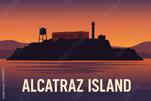Alcatraz Island at Dusk with San Francisco Bay Views
