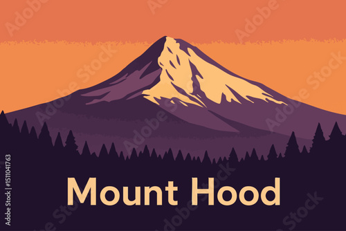 Mount Hood with Snow-Capped Peaks and Pine Forests
