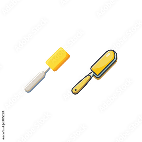 Vector art of Two bottle brushes isolated on white background, cleaning equipment