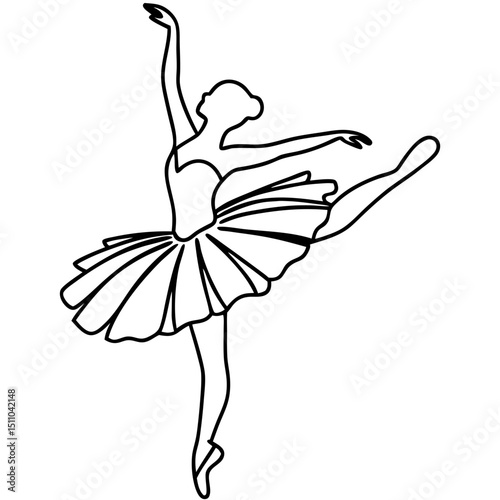 Ballerina dancing gracefully in a dynamic pose with tutu  