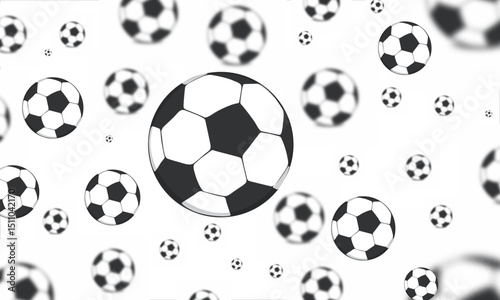 black and white soccer balls pattern frame vector illustration.eps	
