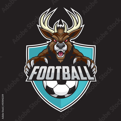 football club logo deer vector illustration design