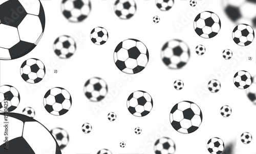 black and white soccer balls pattern frame vector illustration.eps	