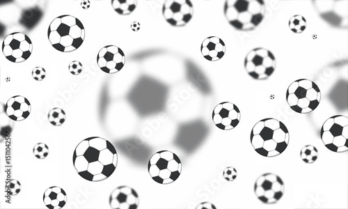 black and white soccer balls pattern frame vector illustration.eps	