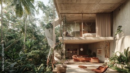 Tropical Modernist House Design: Concrete Jungle Oasis