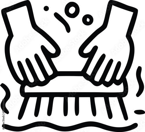 Clean hands, illustrated through an icon, depicting the vital daily habit of hygiene and cleanliness. 