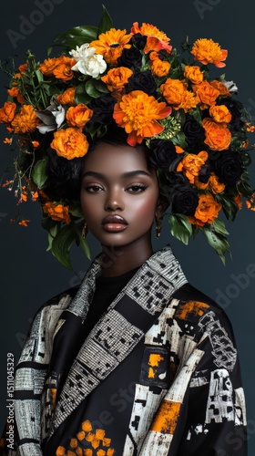 Abstract Beauty in the Intersection of Nature and Fashion. A Fusion of Precision and Organic Elegance