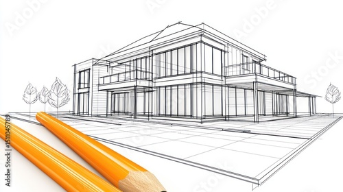 Architectural Design: Modern House Sketch