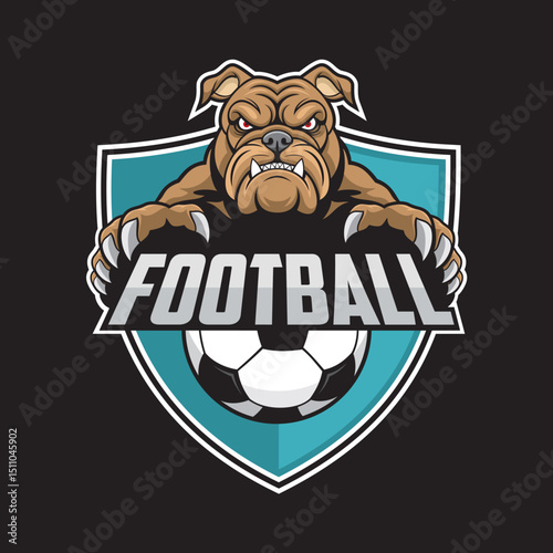 football club logo dog vector illustration design