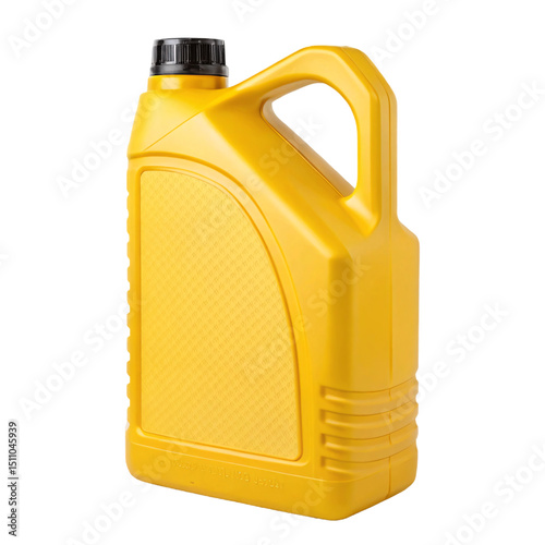 Blank Yellow Motor Oil Container Isolated on Transparent Background