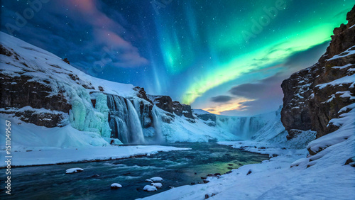 waterfall in winter