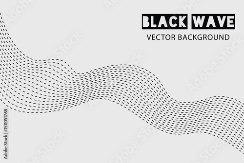 Abstract vector background with black wavy lines.