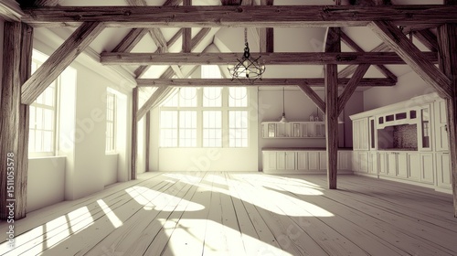 Sunlit Rustic Loft Interior Design