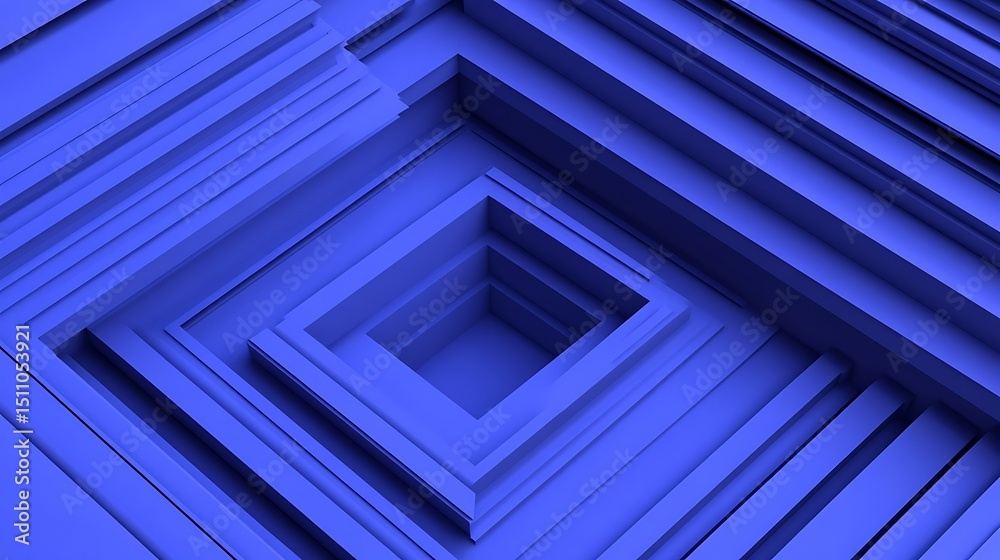Fototapeta premium Abstract geometric pattern, vibrant blue
