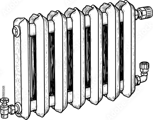 radiator line art silhouette vector illustration

