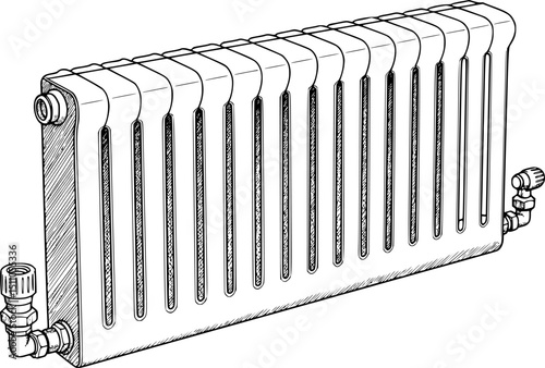 radiator line art silhouette vector illustration
