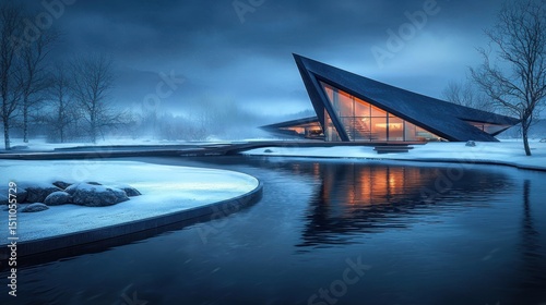Modern Architecture in Winter Wonderland