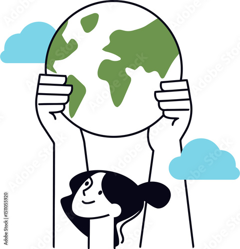 Illustration earth day world environment day globe hands holding planet save earth green earth climate 100 vector art illustration