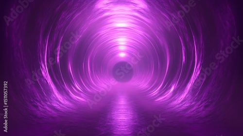Abstract tunnel, vibrant purple glow