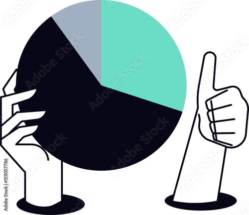 Pie chart data analysis business statistics report graph diagram information infographic presentation success vector art illustration