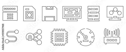Health Monitoring, Gaming, E-Commerce, News and Magazines, Social Networking, Education and E-Learning, Job Searching, Networking, Photography and Editing, Movie Streaming mobile app icon set 