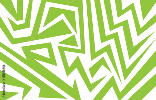 Abstract green background with diagonal sharp and spike line pattern