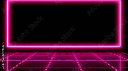 Neon pink rectangle on black background