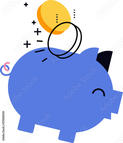 Piggy bank savings coin investment finance money wealth banking economy growth financial planning budget tips vector art illustration