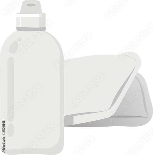 Isolated white plastic milk bottle