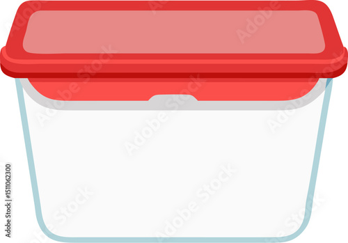 Plastic recycling bins and containers in blue and red on white background