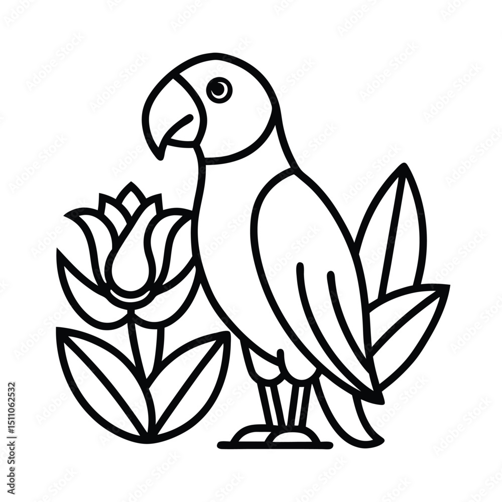 Obraz premium vector illustration of a parrot