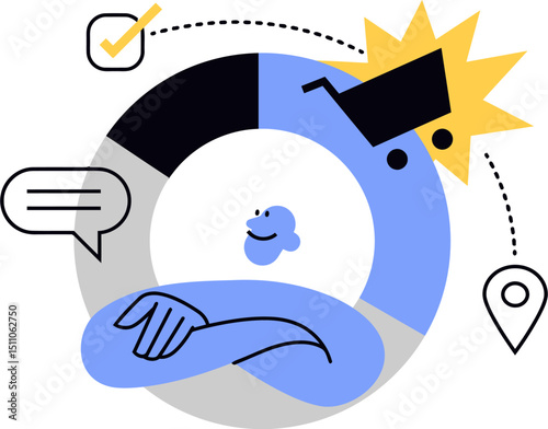 Optimize business process automation workflow efficiency solutions and strategy management system tool vector art illustration