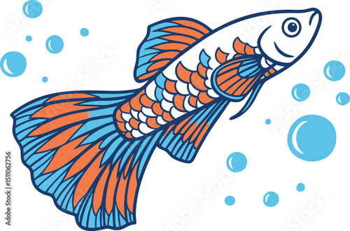 vector illustration of a fish