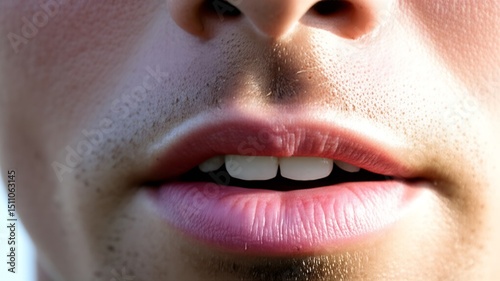 Focus on the breath of runner face rhythmic breathing during exertion