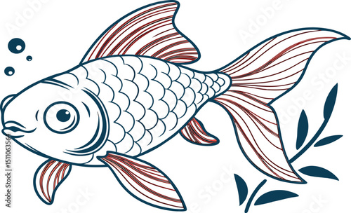vector illustration of a fish