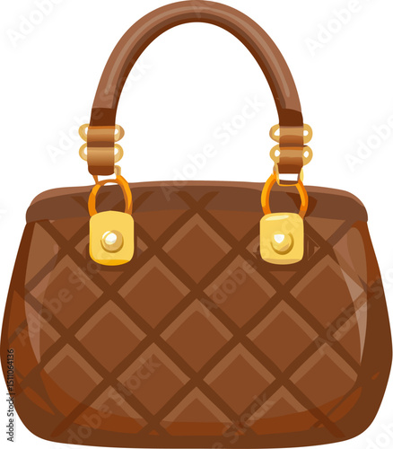 Stylish brown leather bag vector illustration for fashion, a personal accessory embodying elegance