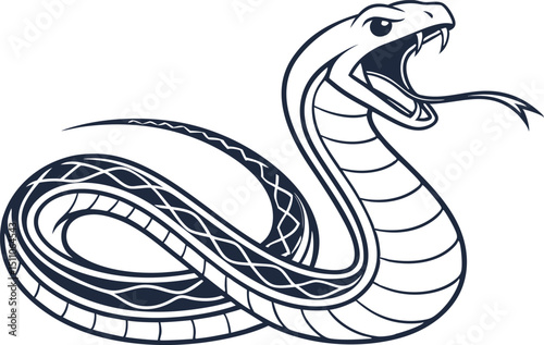 vector illustration of cartoon snake