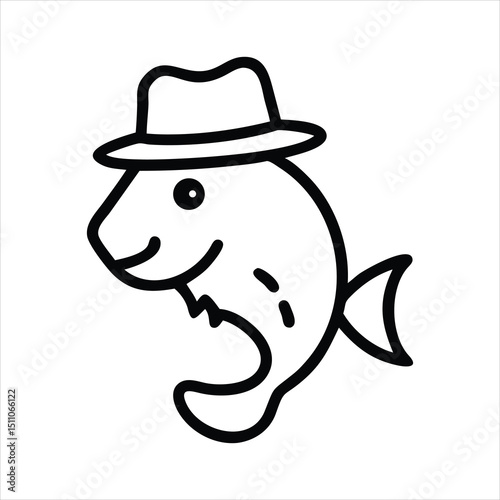 Anchovy Swimming Wearing Bow Tie Illustration