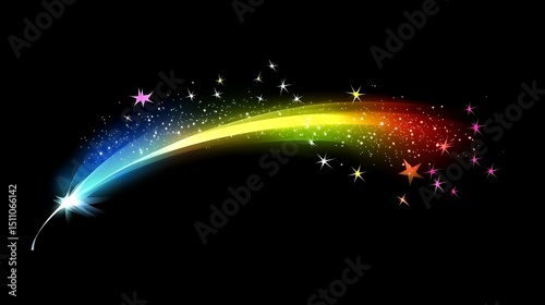 Colorful, sparkling trail of light