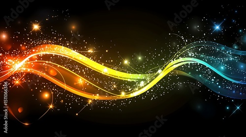 Abstract vibrant wavy light design