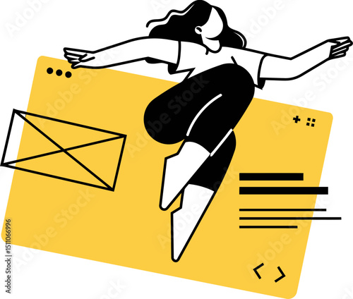 Illustration web design developer coding development programming website digital technology user interface vector art illustration