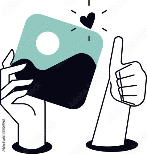 Illustration design graphic hands thumbs up like approval agreement success feedback vector art concept vector art illustration