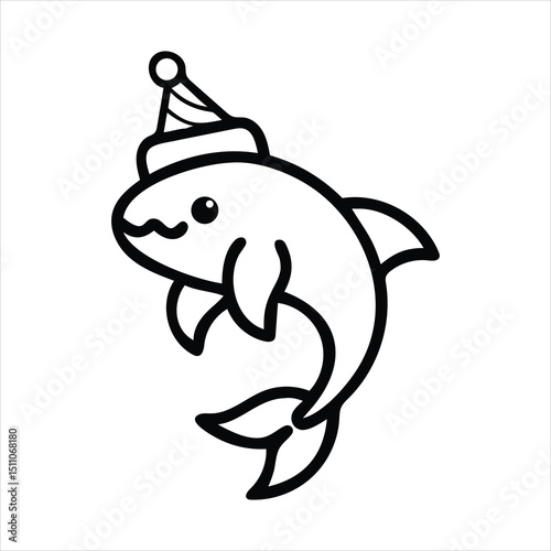 Koi Fish Circling Wearing Festive Hat Illustration