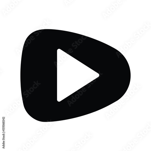 clean minimalist vector of video play button on white background.eps