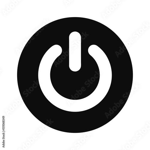 a minimalist vector a power button on white background.eps