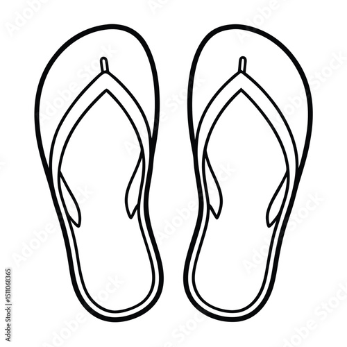Rubber flip-flops, a casual summer footwear staple, are isolated on white, perfect for beach travel
