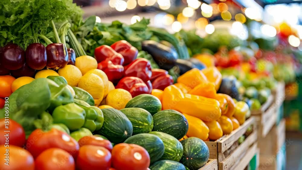 Abundance of Fresh Produce: A vibrant display of fresh, colorful vegetables and fruits bursts with natural beauty at a local market. Showcasing nature's bounty and healthy eating. Abundance of Fresh Produce: A vibrant display of fresh, colorful vegetables and fruits bursts with natural beauty at a local market. Showcasing nature's bounty and healthy eating.
